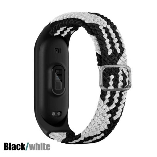 Bracelete Ajustável para Mi Band 4/5/6 - Preto-Branco