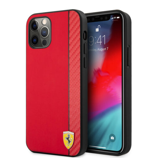 Ferrari Capa em Fibra Genuína Red  -  iPhone 13 Pro Max