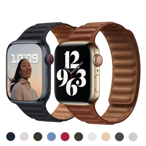 Bracete de couro p/ Apple Watch 42/44/45mm