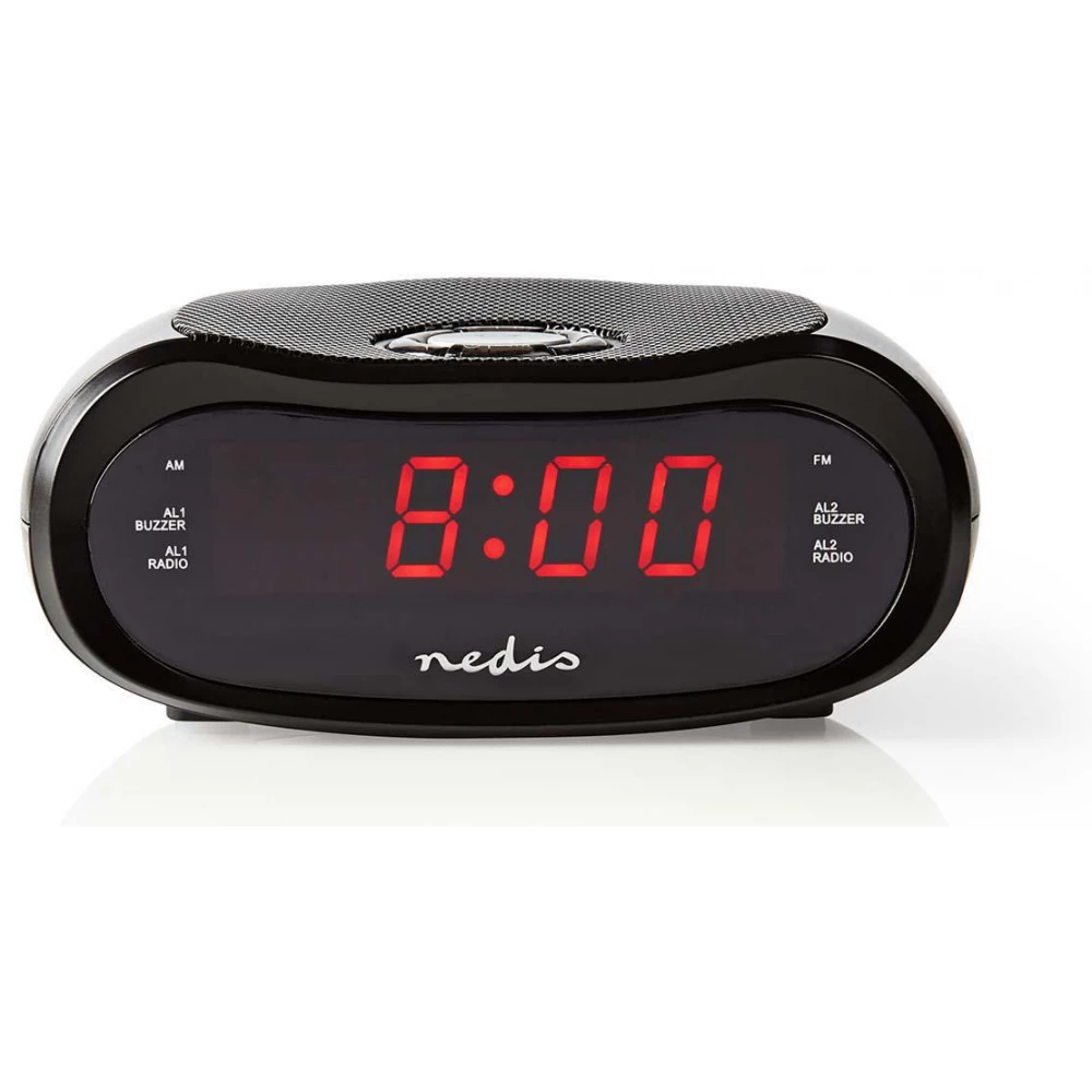Radio digital Despertador 0 6 LED FM 20 Predefinido Snooze NEDIS CLAR001BK Que Rapido Angola Loja Online